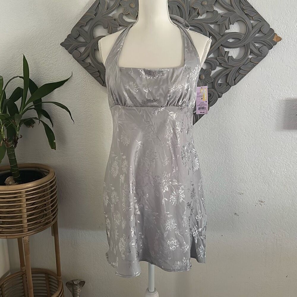 Wild Fable Size Medium Silver Halter Dress NWT
